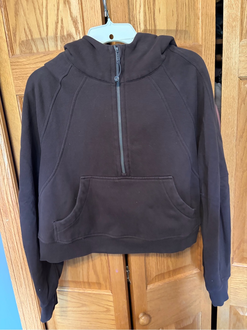lululemon athletica Brown Cropped Scuba Hoodie